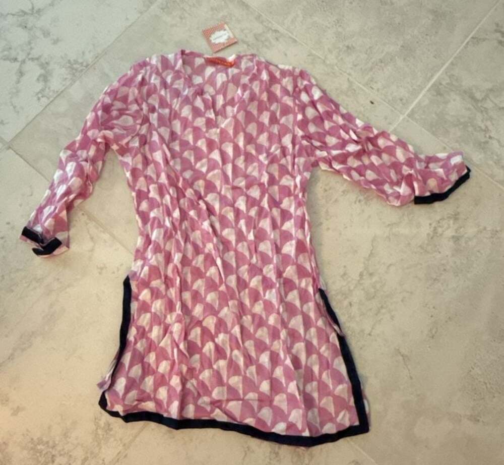 Oliphant Girls Tunic Pink White Pattern Size 12